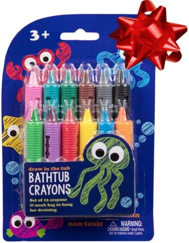 Bath Crayons Super Set - Set of 12 Draw in The Tub Colors with Bathtub Mesh Bag