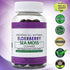 Sambucus Black Elderberry w/Organic Irish Sea Moss Gel Gummies w/Bladderwrack, Burdock, Vitamin C, D, & Zinc/Immune Support for Adults & Kids- Vegan, Gluten-Free, Kosher, Non-GMO Apple Flavor 60 ct