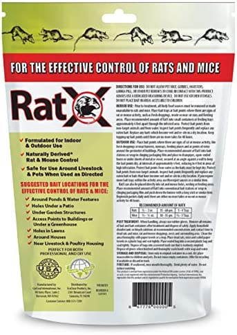 EcoClear Products 620100-6D RatX All-Natural Non-Toxic Humane Rat and Mouse Rodenticide Pellets, 8 oz. Bag