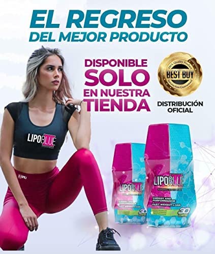 LIPOBLUE Clasico - 100 Percent Natural - Ayuda A Reducir Tallas - Componentes Aceleran Metabolismo - Eleva Niveles De Energia, 30 Count (Pack of 1)