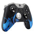 eXtremeRate Blue Flame Fire Faceplate Cover, Soft Touch Front Housing Shell Case for Xbox One Elite Controller Model 1698 with Thumbstick Accent Rings - Controller NOT Included