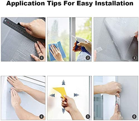 rabbitgoo Window Privacy Film, Frosted Glass Window Film, Removable Opaque Sun Blocking Glass Covering Non-Adhesives Static Cling Vinyl Decals for Bathroom, Matte Pure, 17.5" x 157"