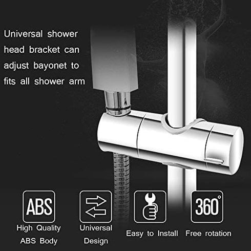 Kaxich Replacement Hand Shower Bracket for Slide Bar 18-25MM Adjustable Rail Shower Head Holder, Chrome Finished