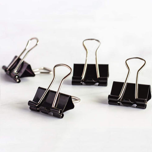 Coideal Extra Small Binder Clips, 15mm Black Mini Metal Micro Bull Paper Clip Clamps for Office (60 Pack)