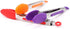 7-Inch Mini Silicone Kitchen Stainless Steel Tongs - Set of 3 (Red, Orange, Purple) - Mini Tongs for Serving Food, Cooking, Salad and Grilling