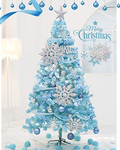 Large Snowflakes Set of 5 White Glittered Snowflakes Huangliao 12" Christmas Decorative Hanging Ornaments Window Decor Winter Outdoor Decorations