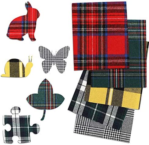 20 Pieces Iron-on Plaid Patches Buffalo Fabric Plaid Patches Heat Transfer Vinyl Plaid Patches Plaid Iron on Repair Patch for Christmas Clothing Jeans Repair Decor, 5 Styles