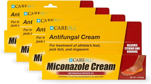 CareAll (4 Pack) 1.0 oz. Antifungal Miconazole Nitrate 2% Cream, Compare to Leading Brand, Cures Most Athlete’s Foot, Jock Itch, Ringworm