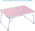 SUPERJARE Foldable Laptop Table, Bed Desk, Breakfast Serving Bed Tray, Portable Mini Picnic Table & Lightweight, Folds in Half with Inner Storage Space - Pink