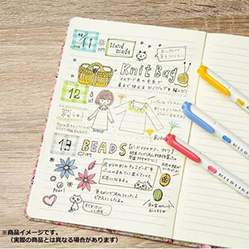 Zebra Mild liner 15 Color Set - Double-Sided Highlighter Pens