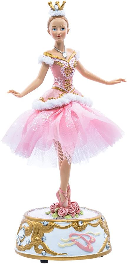 Kurt Adler 10-Inch Pink Musical Base Ballerina Figure