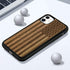 JUBECO iPhone 11 Case Wood,Wooden+Soft TPU Bumper Slim Anti-Shock Cover for iPhone 11 6.1inch (Us Flag)