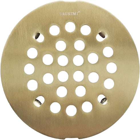 TRUSTMI 4-1/4 Inch Snap-in Shower Floor Drain Replacement Cover, Brushed Gold