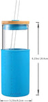 Zenbo Glass Tumbler 24 oz Iced Coffee Cup Smoothie Cups Reusable with straw And Bamboo Lid and Silicone Protective Sleeve