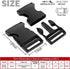 1 Inch Buckles, YGDZ 30 Pack Plastic Buckles Quick Release Parachute Buckles for Backpack Strap Webbing Belt, Black