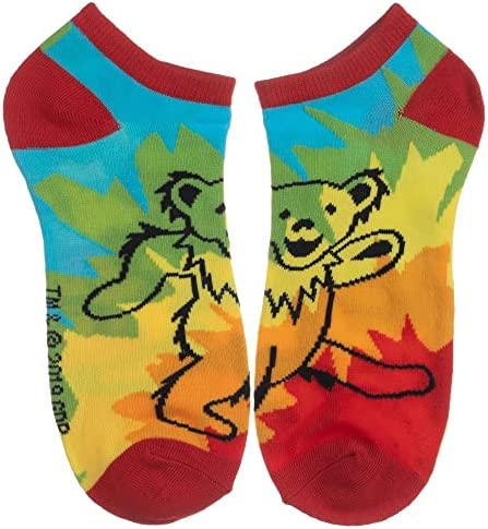 Bioworld Grateful Dead 5 Pack pair Tie Dye ankle Socks for men