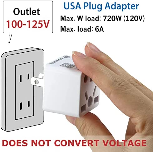 ROAD WARRIOR US Plug Adapter - Europe/UK/China/Australia/India to American Outlet, Does Not Convert Voltage RW111WH