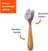 Full Circle Tenacious C Cast Iron Brush and Scraper with Bamboo Handle Skillet Scrubber with Tough Nylon Bristles, Grey, One Size, Gray