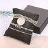 Haloty Boho Layered Knot Bangle Stackable Bracelets Silver Dainty Coin Beaded Hand Jewelry for Women and Girls 5Pcs (Coin)