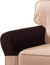 LERTREE 1 Pair PU Leather Sofa Armrest Covers Armchair Arm Covers Stretchy Furniture Protectors for Couch Chair Arm (Coffee)