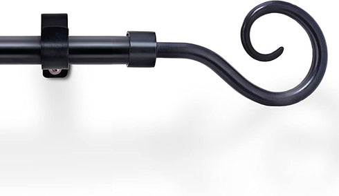 gb Home Collection Exquisite Allure Curtain Rod, 86-120 in, Black, Metal Cafe Rod Window Treatment Rod Drapery Rod