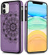 HianDier Wallet Case for iPhone 11 Slim Protective Case with Credit Card Slot Holder Flip Folio Soft PU Leather Magnetic Closure Cover for 2019 iPhone 11 iPhone XI, Mandala Purple