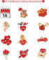 Proposal Decorations for her, I Love You Banner, Merry Me Banner,Valentines Day Decor, 2 Glitter Red Heart Garland, Red Heart Foil Balloon, Confetti Balloons