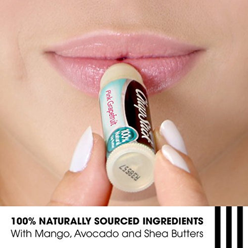 ChapStick Pink Grapefruit 100% Natural Lip Butter Tube, Lip Balm - 0.15 Oz