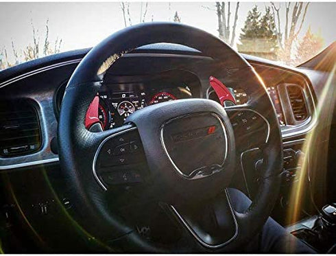 Steering Wheel Shift Paddles Fit for Jeep Grand Cherokee 2014-2020, Dodge Charger Challenger Durango RT & Scat Pack 2015-2020 Shifter Transfer Extension Interior Trim Cover (NOT for SRT version)