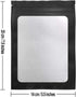 STUs 100 Pack Mylar Bags - 5.5 x 7.9 Inch Resealable Smell Proof Bags with Clear Window Foil Pouch Bag Flat Bag Matte Black