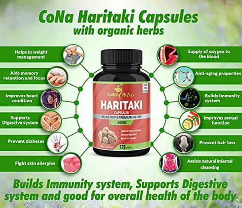 Organic India Haritaki Capsules 2250MG, Detoxification & Rejuvenation, Improving Digestion, Maintains Regularity, Internal Cleansing | Non-GMO Vegan Gluten-Free Herbs and Supplements, 120 Caps