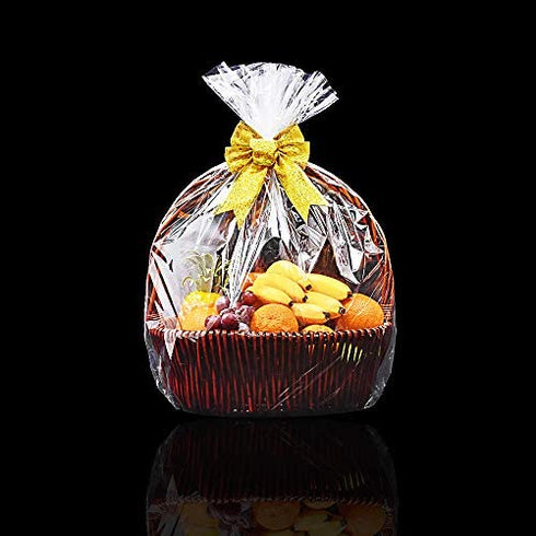 LazyMe 32x40 inch, Basket Cellophane Shrink Bags, Shrink Wrap Bags Large, Clear, 5 Packs