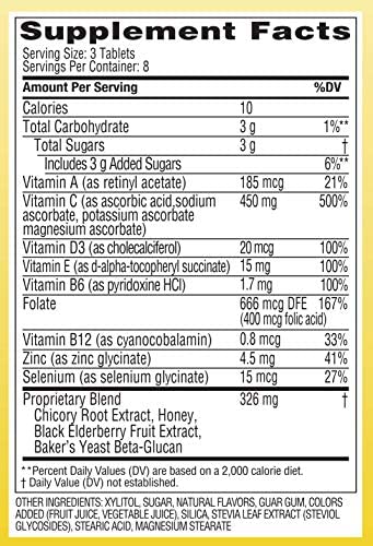 Zarbee's Adult Elderberry Plus Honey Total Immune Support Chewable, 24 Count