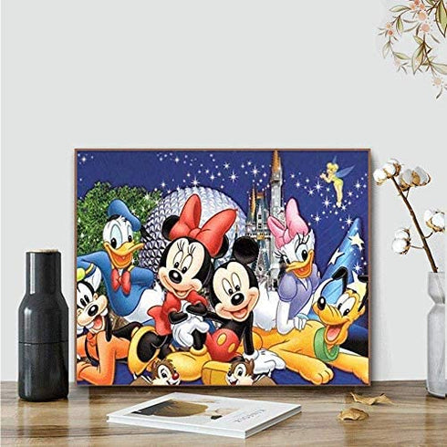 Kimily DIY Paint by Numbers for Adults Kids Disney Mickey Paint by Numbers DIY Painting Disney Acrylic Paint by Numbers Painting Kit Home Wall Living Room Bedroom Decoration Mickey Donald Duck Pluto