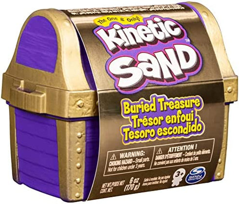 Kinetic Sand, Buried Treasure Playset with 6oz of Kinetic Sand and Surprise Hidden Tool (Style May Vary)
