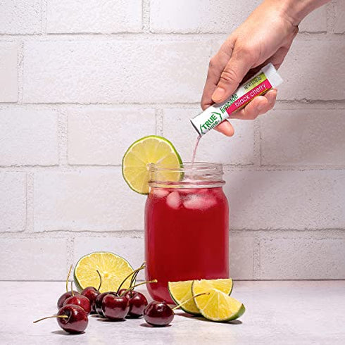 TRUE LIME Black Cherry Limeade Drink Mix (10 Count - 1 pack) | Made from Real Limes | No Preservatives, No Artificial Sweeteners, Gluten Free | Water Flavor Packets & Water Enhancer with Stevia