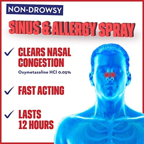 Mucinex Sinus-Max Severe Nasal Congestion Relief Sinus & Allergy Nasal Spray, 0.75 Fl Oz