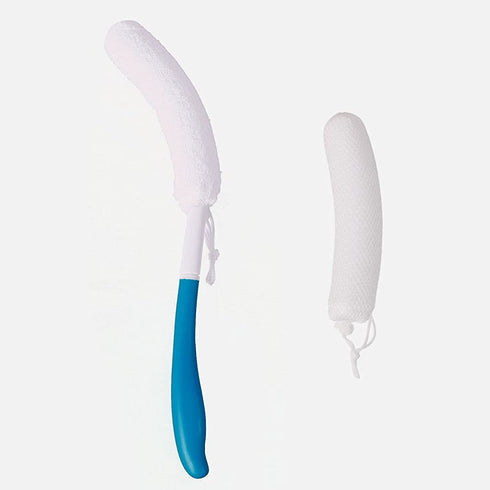 Vansun Long Handle Bath Brush?Back Scrubber for Shower,Soft Nylon Mesh Sponge for Shower,Easy Reach Anti-Slip Curve Handle Body Brush for Seniors/Pregnant Aid (0586UP)