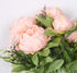 Duovlo Springs Flowers Artificial Silk Peony Bouquets Wedding Home Decoration,Pack of 1 (Spring Orange-Pink)