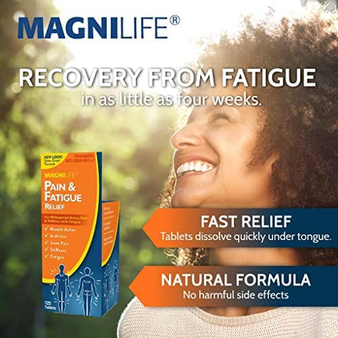 MagniLife Pain and Fatigue Relief, Fast-Acting Relief for Fibromyalgia, Arthritis, and Muscle Aches - 125 Quick Dissolve Tablets