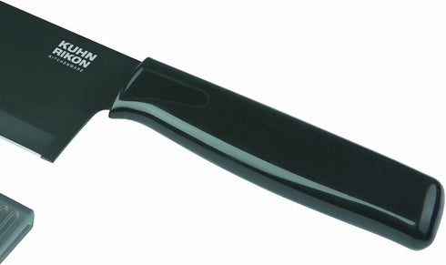 Kuhn Rikon Colori Chef's Knife with Safety Sheath, 6 Inch, Black