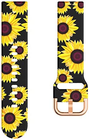 Patrohoo Watch Bands Compatible with Samsung Galaxy Watch Active (40mm) Bands, 20mm Soft Silicone Strap for Samsung Galaxy Watch(42mm) / Galaxy Watch Active (40mm).Sunflower.