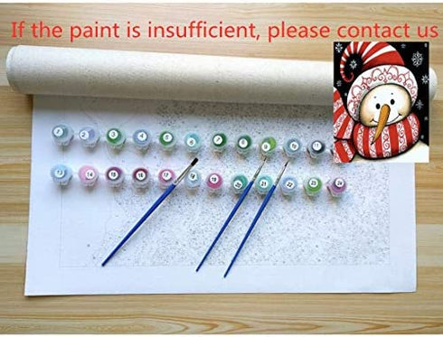 ACANDYL Paint by Number Snowman DIY Painting Paint by Number Kits for Adults Kids Beginner Christmas DIY Canvas Painting by Numbers Acrylic Painting Paint by Number Christmas Snowman 16x20 Inch