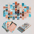 WOONKIT Peach Teal Wall Collage Kit Aesthetic Pictures, Collage Kit for Wall Aesthetic, Aesthetic Wall Collage, Cute Room Decor for Teen Girls, Trendy Teen Peach Teal Collage Kit, 50pcs 4x6 inch