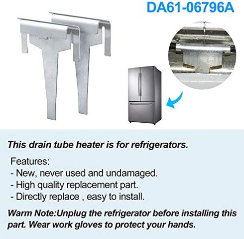 DA61-06796A Clip Drain Evaporator for Sam-sung Refrigerator Defrost Drain Clip AP5579885,with Defrost Temp Sensor DA32-0006W,Refrigerator Defrost Sensor DA32-00006S