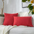 Stellhome Pack of 2 Red Lumbar Throw Pillow Covers Rectangle Set Solid Pillowcase for Bed Couch Sofa Bench, 12x20 inch (30 x 50 cm), Red