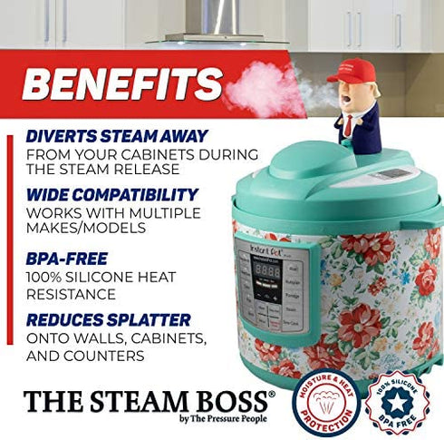 The Steam Boss - Steam Diverter | Kitchen Accessories Compatible with Instant Pot LUX MAX/Ninja Foodi/Crock Pot Express and More | Accessory for all Quart Sizes, 3 mini 6, 8 (POTUS)