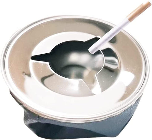 HWI Marine Windproof Bean Bag Ashtray, 4 inches Stainless Steel Sandbag Cigarette Ashtray for Boat, RV (Blue)