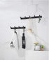 Spotcact Wall Mounted Coat Racks with 5 Hooks Hanging Holder Towel Rack 17.7"x1.3" Modern Black Hanging for Clothes Entryway Bathroom (5 Hooks)