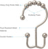 Amazer Shower Curtain Rings, Rust-Resistant Metal Double Shower Hooks for Curtain Rolling Shower Curtain Hooks Rings Shower Rings for Bathroom Shower Curtain Rod , Matte Nickel, Set of 12 Rings